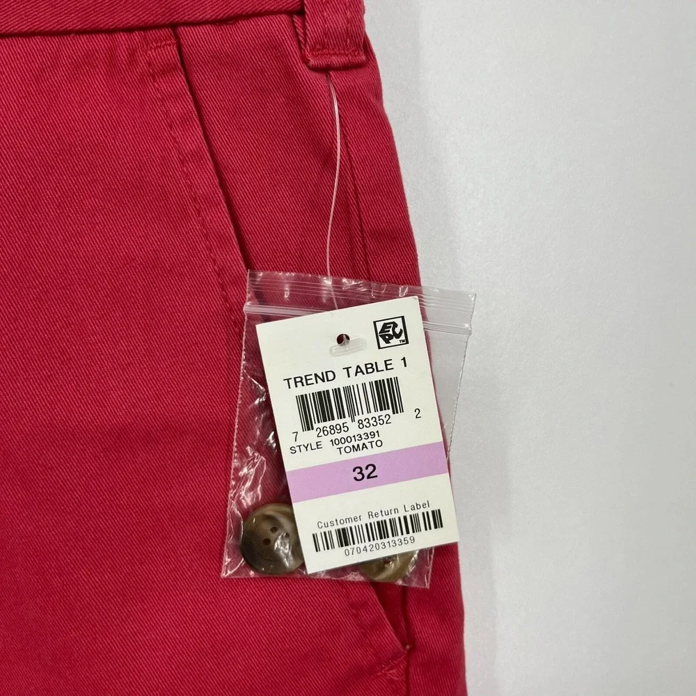 Club Room Chino Shorts Men's 32 Red Turtle Print Flat Front 9